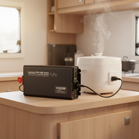 Convertisseur de puissance à onde sinusoïdale pure 1000W 24V DC vers 220V AC Sortie simple pour la maison, l'automobile et le compresseur avec écran LCD