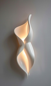 Lampe murale LED moderne en acier imprimée en 3D, forme spirale en métal bleu, design personnalisable, usage résidentiel, étanche, à intensité variable - Product Image 4