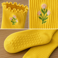 Chaussettes de yoga d'hiver pour femmes, imprimé dessin animé, respirantes, design transparent, antidérapantes, mélange de coton, option personnalisée, imprimé pailleté