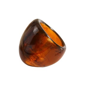 Anello in acrilico semplice con effetto sfumato di colore ambra retrò, anello in resina dalla forma geometrica classica per uomo e donna - Product Image 5