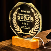 Trophée en Verre Lumineux Créatif, Médaille d'Honneur pour Compétition et Réunion Annuelle, Cérémonie de Remise des Prix Gravée, Souvenir Personnalisable
