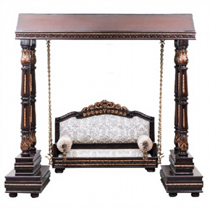 Columpio Maharaja Indio Tallado de Primera Calidad, Estilo Moderno, Acabado en Nogal Antiguo, Madera de Teca, ¡Compre Ahora! Venta Directa de Fábrica en EE. UU. - Product Image 1