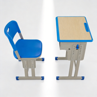 Chaise de bureau moderne pour étudiant avec tiroir latéral, crochet porte-livres, cadre métallique et bureau inclinable - Mobilier scolaire pour la maison, le bureau et la chambre