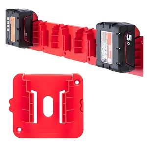 M1 18V Battery Holder Wall Mount Base <b>Plastic</b> Compatible With Milwaukee Power Tool Accessories - Product Image 4