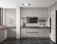 Meubles de cuisine modernes au design luxueux Ensembles d'armoires de cuisine en bois pour maison modulaire