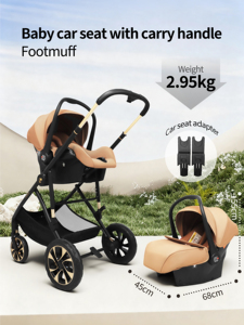 <span class=keywords><strong>Passeggino</strong></span> 3-in-1 con <span class=keywords><strong>Culla</strong></span> e Seggiolino Auto - <span class=keywords><strong>Passeggino</strong></span> Pieghevole per Neonati con Seduta Reversibile - Product Image 2