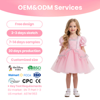 Vestido de Princesa Daisy para Niñas, de Manga Corta, Azul, para Fiestas, Disfraces de TV y Películas, Poliéster, para Actuaciones Festivas