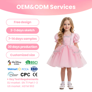 Fantasia de Princesa Margarida para Meninas, Vestido de Baile Azul com Mangas Curtas, Fantasia de Filme e TV em Poliéster para Apresentações de Feriado - Product Image 1