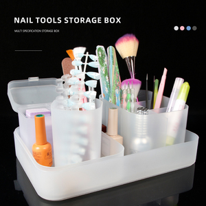 5 Piece <b>Nail</b> Art Storage Box Set Desktop Pen Holder Cotton Pad Tray Salon Manicure Organizer Tool Container Display <b>Case</b> Kit - Product Image 2