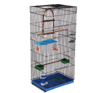 <span class=keywords><strong>Cage</strong></span> à oiseaux extra large pliable, respirante, écologique, en métal massif, construction en fer, fermeture à bouton, haute qualité, montage facile - Product Image 5