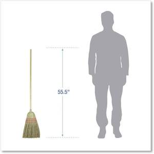 Unisan Flagged Bristle Parlor <b>Broom</b> Maid <b>Broom</b> Floor Sweeper with Durable Wooden <b>Handle</b> - Product Image 4