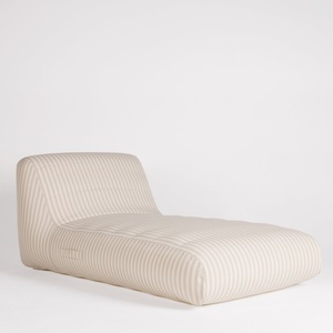 Flotador Inflable para Piscina, Silla de Descanso Lujosa para el Borde de la Piscina, Color Marfil/Blanco con Rayas, Tumbona, Silla Inflable - Product Image 2