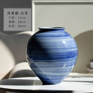 Jingdezhen Vintage <span class=keywords><strong>Poterie</strong></span> Rustique Style Zen Grand Vase Maisons D'hôtes Restaurants Usage Domestique Bleu Champ Mer-Style Antique Hydroponique - Product Image 6