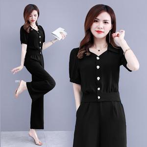 Women's Summer Two Piece Pantsuit Pink Knitted Casual Suit Set Fashionable Leisure Wear - Product Image 5