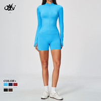 Nouvelle Collection 2026 – Ensemble de Sport Doux pour Femme : Veste à Col Montant Zippée avec Trous pour les Pouces, Idéale pour le Sport en Extérieur, Séchage Rapide, Tenue de Yoga Tendance