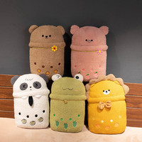 Oreiller en peluche Boba au lait de thé à bulles, design personnalisé, nouveau modèle, jouet en peluche, animal mignon, peluche douce, oreiller en peluche Boba avec couverture