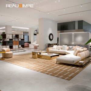 Moderno sofá de cuero de lujo para sala de estar, muebles de alta gama para villas, apartamentos y hoteles. - Product Image 2