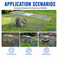Piège à animaux humain de 24 pouces - Cage réutilisable, écologique, imperméable, en métal, facile à utiliser pour les petits/ grands animaux