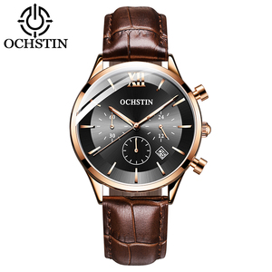 OCHSTIN Man WristWatch Chronograph Auto Date Sport Men Watch Quartz Luxury Leather <strong>Retro</strong> Male <strong>Clock</strong> 6129 - Product Image 5
