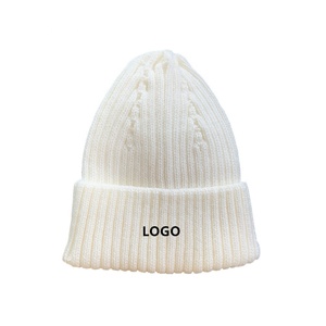 Bonnet pour homme et femme, chapeau en coton côtelé en laine mérinos - Product Image 6