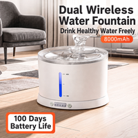 Fontaine à eau automatique intelligente transfrontalière pour animaux de compagnie, en ABS et acier inoxydable 304, 950g, universelle pour chats et chiens, directement de l'usine, en stock