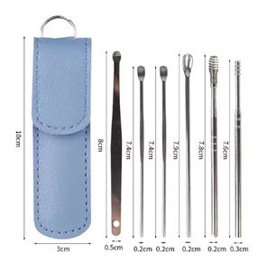Kit <span class=keywords><strong>de</strong></span> Nettoyage d'<span class=keywords><strong>Oreilles</strong></span> Professionnel en Acier Inoxydable 6 Pièces <span class=keywords><strong>pour</strong></span> Cérumen, Set <span class=keywords><strong>de</strong></span> Cure-<span class=keywords><strong>Oreilles</strong></span> Portable <span class=keywords><strong>de</strong></span> Voyage <span class=keywords><strong>avec</strong></span> Pochette <span class=keywords><strong>de</strong></span> Rangement en PU – En Stock - Product Image 6