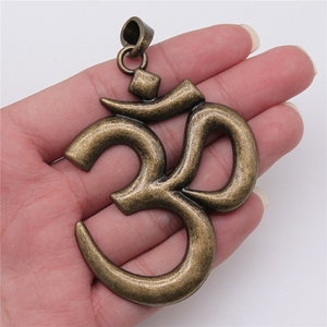 10pcs/bag 75x56mm Antique Silver Plated Antique Bronze Plated Zinc Alloy Large <strong>Om</strong> Yoga Symbol Charms <strong>Pendants</strong> ABD-C12665 - Product Image 5