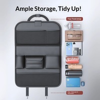 Sac de rangement en cuir pour dossier de siège de voiture, boîte de rangement arrière, table à manger suspendue, organisateur portable pour siège arrière