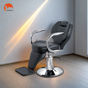 Chaise de styliste moderne noire, mobilier de salon de coiffure, professionnel, 360 °   Chaises de salon pivotantes <span class=keywords><strong>pour</strong></span> hommes, salon de coiffure - Product Image 1