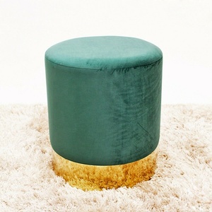 Simple Modern Leisure Round Velvet Ottoman <strong>Stool</strong> Low Velvet <strong>Sofa</strong> Ottoman Dressing Table Step <strong>Stool</strong> - Product Image 3