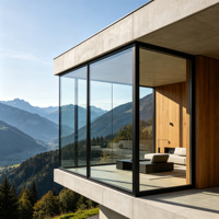 Fenêtre fixe en aluminium à rupture de pont thermique, cadre fin, triple vitrage, verre Low-E, insonorisée, pour l'architecture moderne européenne