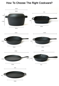 Set di 4 Padelle in Ghisa Pretrattate, Pentole e Padelle Durevoli con Coperchi per Griglia, BBQ e Campeggio - Product Image 2