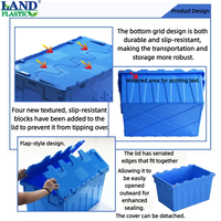 Conteneur à fruits de mer robuste, empilable, perforé, écologique, avec insert incliné, boîte de rangement en plastique respirant pour crabes et homards