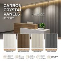 Panneau de revêtement mural en cristal de carbone 3D 8 mm, rayures en relief, blanc crème, platine, résistant à l'usure, anti-taches, bureau, hôtel, villa