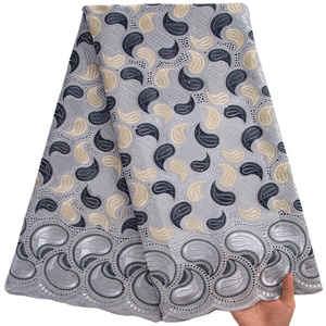 Voile De Cotton tessuto Afrikan tessuto Voile di pizzo di cotone nigeriano 2022 abiti da sposa africani di qualità svizzera nigeriana 3102 - Product Image 1