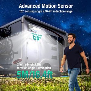 Coxseni Solar Rv Porch <b>Light</b> 2 Pack <b>Motion</b> <b>Sensor</b> Outdoor Wall Mounted Waterproof Gray Rectangle Automatic Control - Product Image 3