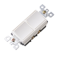 Interrupteur de lumière PC américain 15A Interrupteur électrique 2 groupes 1 voie pour usage domestique Interrupteur pris en charge Max 120V