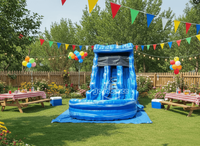 Toboggan aquatique gonflable de haute qualité pour l'extérieur, toboggan aquatique tropical gonflable pour enfants et adultes, idéal pour les fêtes