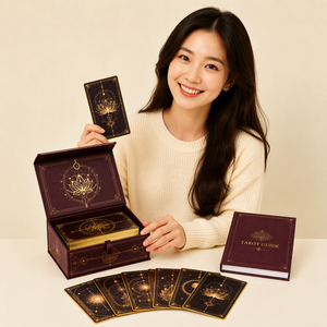 Impresión de <span class=keywords><strong>Cartas</strong></span> de <span class=keywords><strong>Tarot</strong></span> Personalizadas, Fabricante OEM, <span class=keywords><strong>Cartas</strong></span> de Juego con Borde Dorado, Mazo de 78 <span class=keywords><strong>Cartas</strong></span> con Guía, Pedidos al por Mayor - Product Image 1
