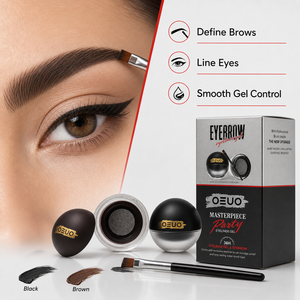 OEUO OEM 2 <span class=keywords><strong>en</strong></span> 1 <span class=keywords><strong>Gel</strong></span> Crème Eyeliner et Sourcils <span class=keywords><strong>en</strong></span> Maille 36H Imperméable Anti-Bavures Noir Marron avec Pinceau pour Sourcils - Product Image 4