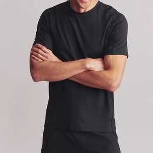 Diseño de fábrica Hombres Alto elástico Correr Fitness Entrenamiento Gimnasio Ropa deportiva Camiseta - Product Image 2