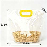 Pochettes souples transparentes personnalisées et durables avec fond stable pour riz, farine de soja, aliments, sacs Mylar
