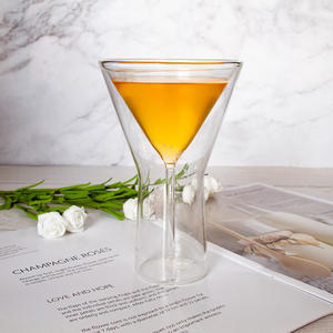 Custom alta borosilicato doppia parete bicchieri per bevande alcoliche per feste-whisky Cocktail vino Martini Brandy - Product Image 2