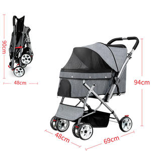 Passeggino <span class=keywords><strong>per</strong></span> Animali Domestici, Trasportino <span class=keywords><strong>per</strong></span> Gatti a 4 Ruote, Trolley Pieghevole <span class=keywords><strong>per</strong></span> <span class=keywords><strong>Cani</strong></span> e Gatti, Carrello Traspirante <span class=keywords><strong>per</strong></span> Passeggiate e Relax - Product Image 5
