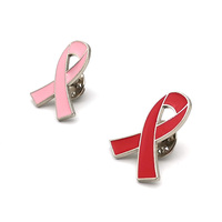 Pins de Solapa Personalizados con Cinta Roja, Broches de Aleación de Esmalte Duro para Concientización sobre VIH/SIDA y Cáncer de Mama, Ideales como Regalo para Niños o Bodas