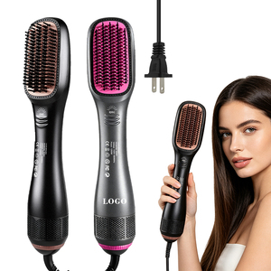 0728 Ionic Hot Air Brush One Step Hair Straightener Rapid <b>Heating</b> Styling Machine for Daily Family Beauty Care - Product Image 1