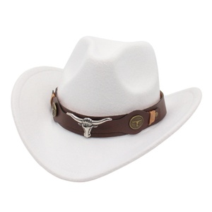 Sombreros Vaqueros Occidentales de Poliéster/Algodón con Diseño de Cabeza de Toro Bordado en 3D, para Viajes, Todas las Temporadas, Unisex - Product Image 3