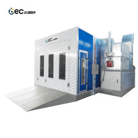 Cabina de pintura con calefacción diésel y estructura de acero aislada OBC para reparación de flotas