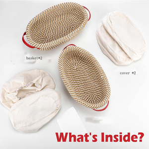 Sourdough bánh mì nướng có thể gập lại bông sợi dây Bánh Mì Chống Basket Set hình bầu dục bánh mì giỏ với Liners & bao gồm - Product Image 4