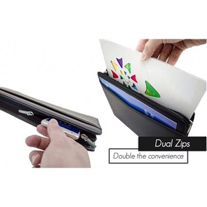 Portafolio Inteligente con Cierre, Carpeta con Clip, Organizador de Documentos para Entrevistas y Currículums, con Compartimentos Internos, Tapa Dura - Product Image 6